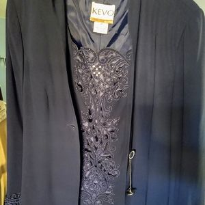 3 piece Navy blue dress set